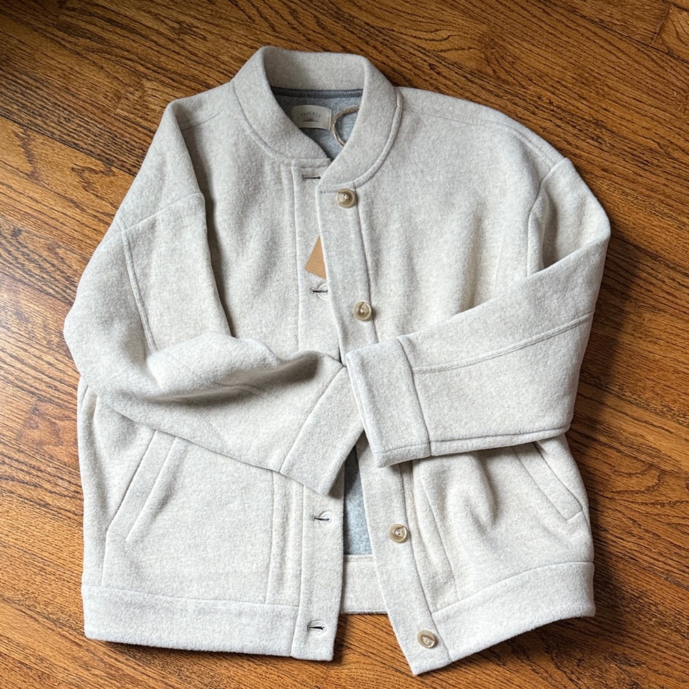 Pacific knit jacket - Cream Wool Blend Jacket